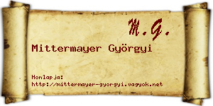 Mittermayer Györgyi névjegykártya
